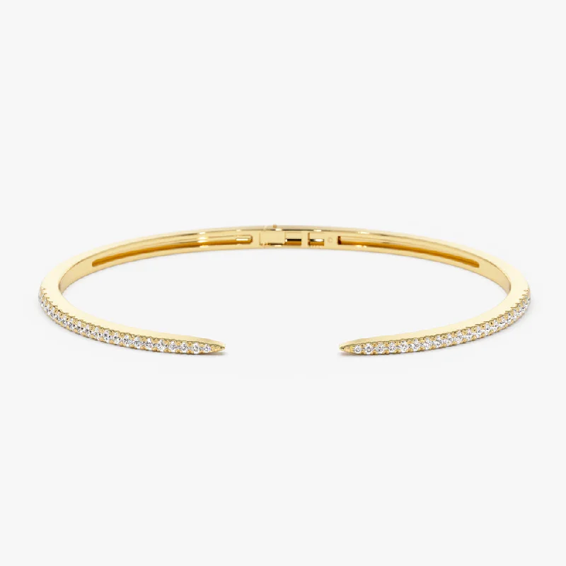 inscribed legacy chain bracelet-inscribed legacy chain bracelet-Brush dye bracelet-14k Cuff Diamond Bangle Bracelet 0.50 ctw