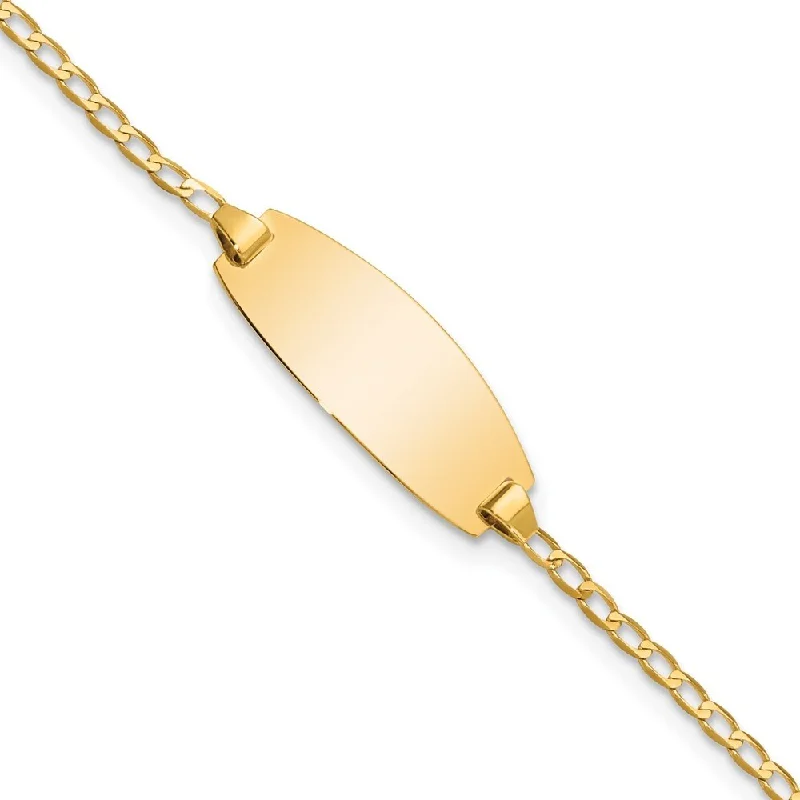 modern arched chain bracelet-modern arched chain bracelet-Shale shard bracelet-14k Yellow Gold 8.5mm Oval Curb ID Bracelet, 5.5"