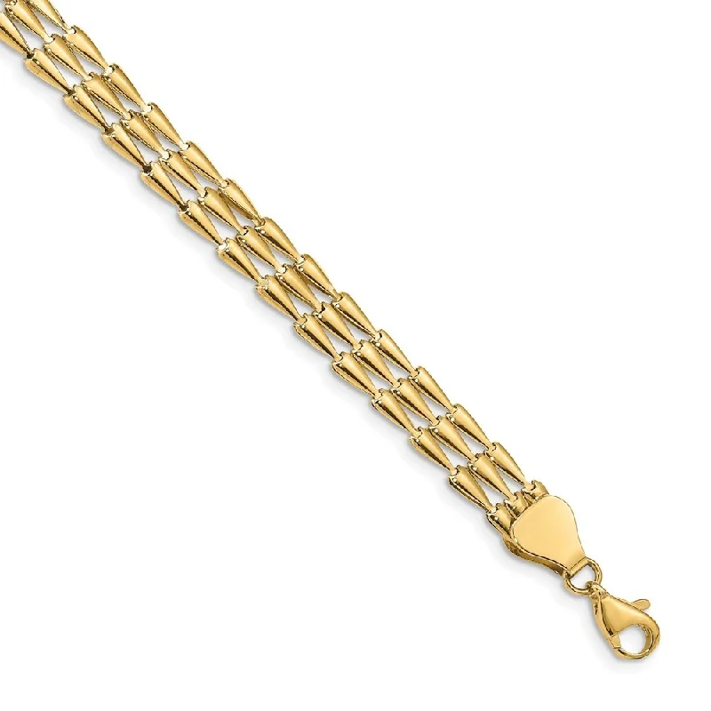 adjustable peak crest bracelet-adjustable peak crest bracelet-Cotton band bracelet-14k Yellow Gold Polished Fancy Link Bracelet, 7.5"