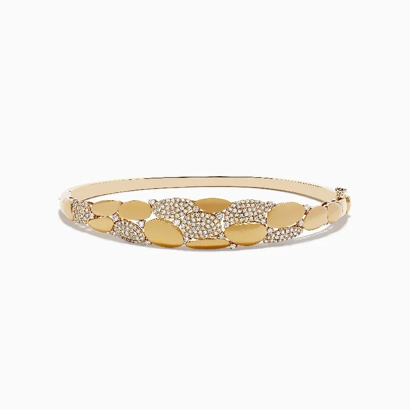 artisan-crafted titanium bracelet-artisan-crafted titanium bracelet-Trailing vine bracelet-14K Yellow Gold Diamond Bangle