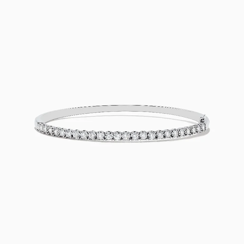 adjustable summit ridge bracelet-adjustable summit ridge bracelet-Tulip set bracelet-Pave Classica 14K White Gold Diamond Bangle 0.98 TCW