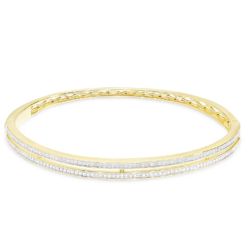 modern contoured chain bracelet-modern contoured chain bracelet-Tucked seam bracelet-Finesque 1/3ct TDW Diamond Bangle