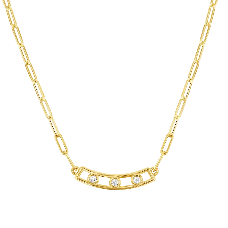 dainty branch chain necklace-Inlaid bar necklace-Bubble Diamond Necklace