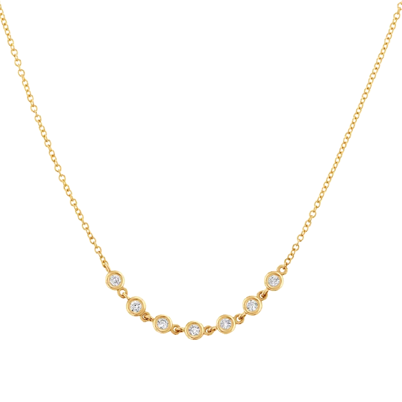 floral eternity topaz necklace-Speck stripe necklace-Diamond Bezel Station Necklace