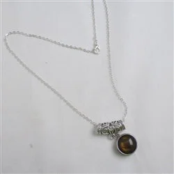 modern layered emerald necklace-Linden husk necklace-Classic Brown Crystal  Pendant Necklace