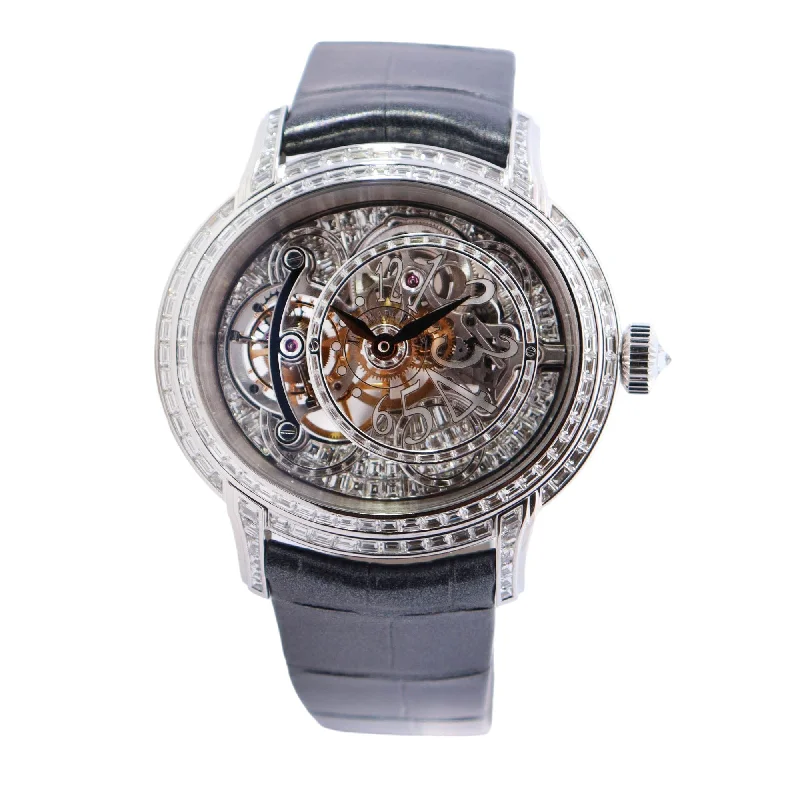 raw garnet accent necklace-Check plaid necklace-Audemars Piguet Millenary 45mm Skeleton Dial Ref# 26381BC.ZZ.D113CR.01