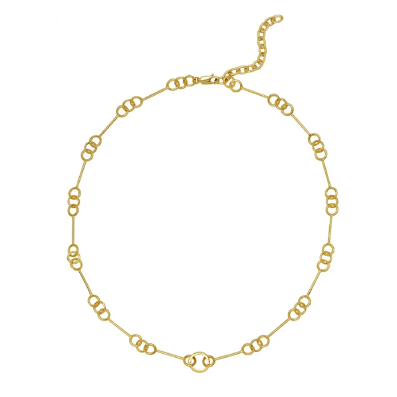 modern sleek crest apex necklace-Velvet wrap necklace-Goldbug Petite Wishbone Chain Necklace