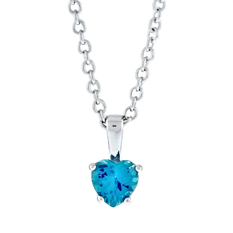 modern sleek stellar necklace-Meadow grass necklace-Miranda: 0.75ct Heart Cut Swiss Blue Topaz Ice CZ Silver Chain Pendant