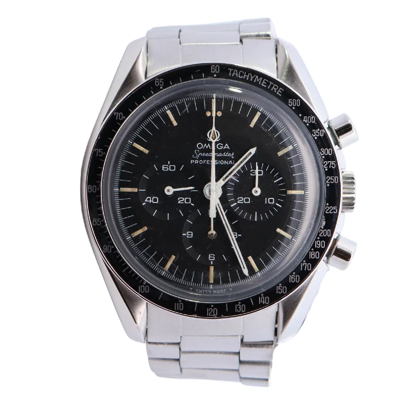 luxurious radiant-cut pendant necklace-Enamel chain necklace-Omega Speedmaster 42mm Black Dial Ref# 145.0022