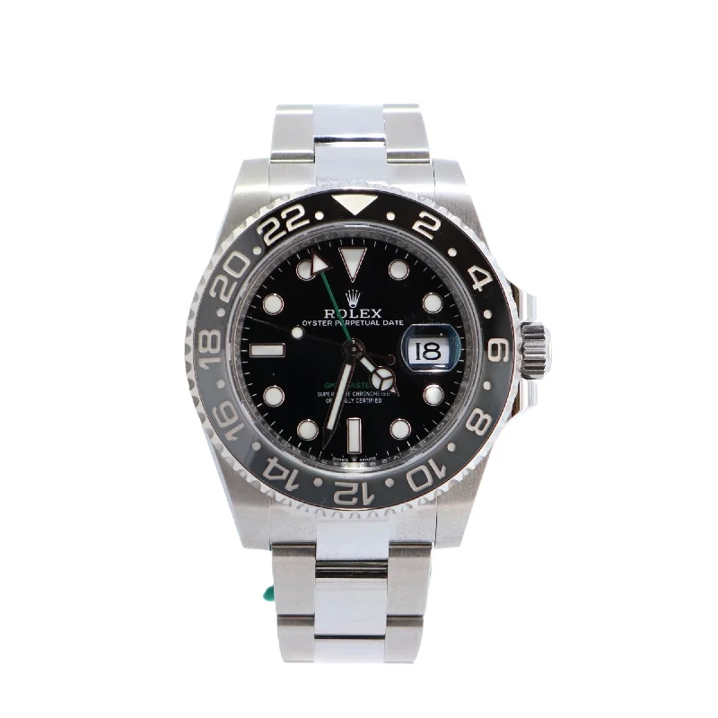 vintage-style amethyst necklace-Tide stone necklace-Rolex GMT Master II 40mm Black Dial Watch Ref# 126710GRNR