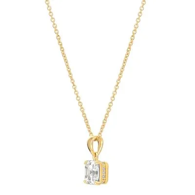 modern sleek stellar necklace-Meadow grass necklace-ROYAL ASSCHER CUT PENDANT NECKLACE