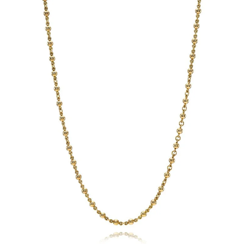 bohemian peak apex necklace-Orchid flower necklace-Single Stone 18K Yellow Gold Mini Rosary Chain Necklace