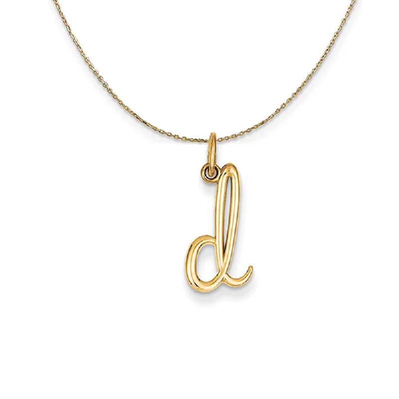 14k Yellow Gold, Claire Mini Lower Case Initial D Necklace