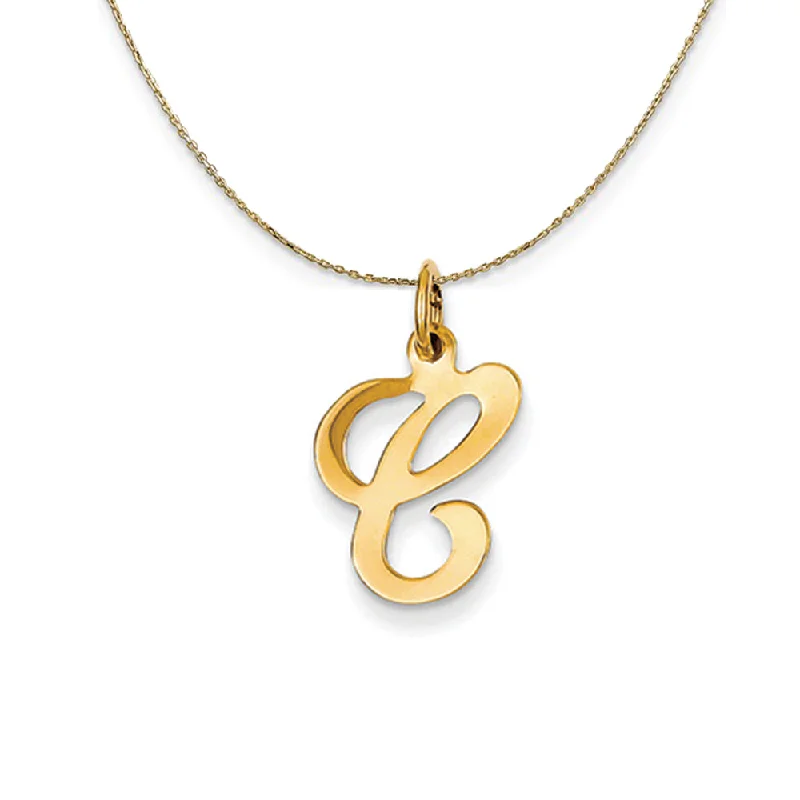 14k Yellow Gold, Sophia, Sm Script Initial C Necklace