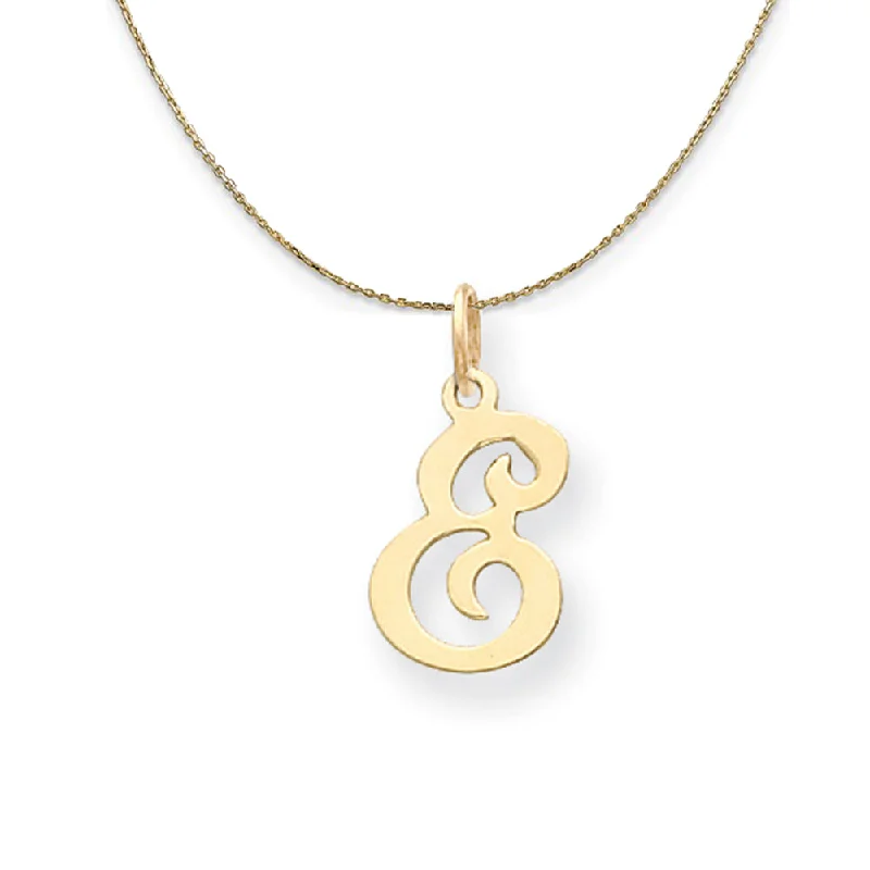 bold sapphire summit apex necklace-Raised scale necklace-14k Yellow Gold, Sophia, Sm Script Initial E Necklace