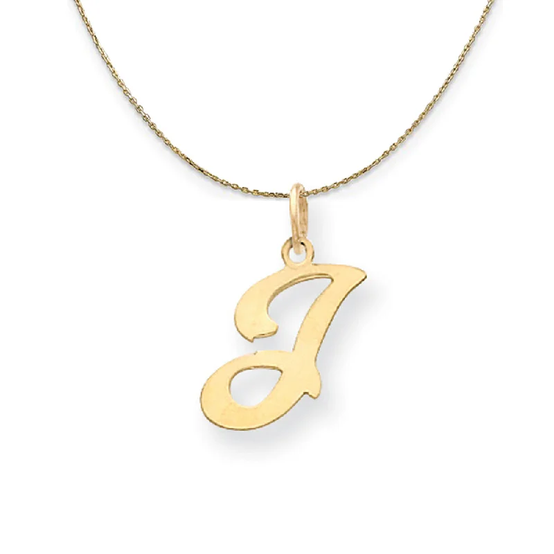 art deco jade necklace-Dual alloy necklace-14k Yellow Gold, Sophia, Sm Script Initial J Necklace