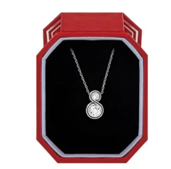 adjustable branch crest necklace-Curled alloy necklace-Infinity Sparkle Petite Necklace Gift Box