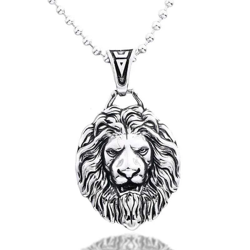 Men's Punk Lion's Head Necklace