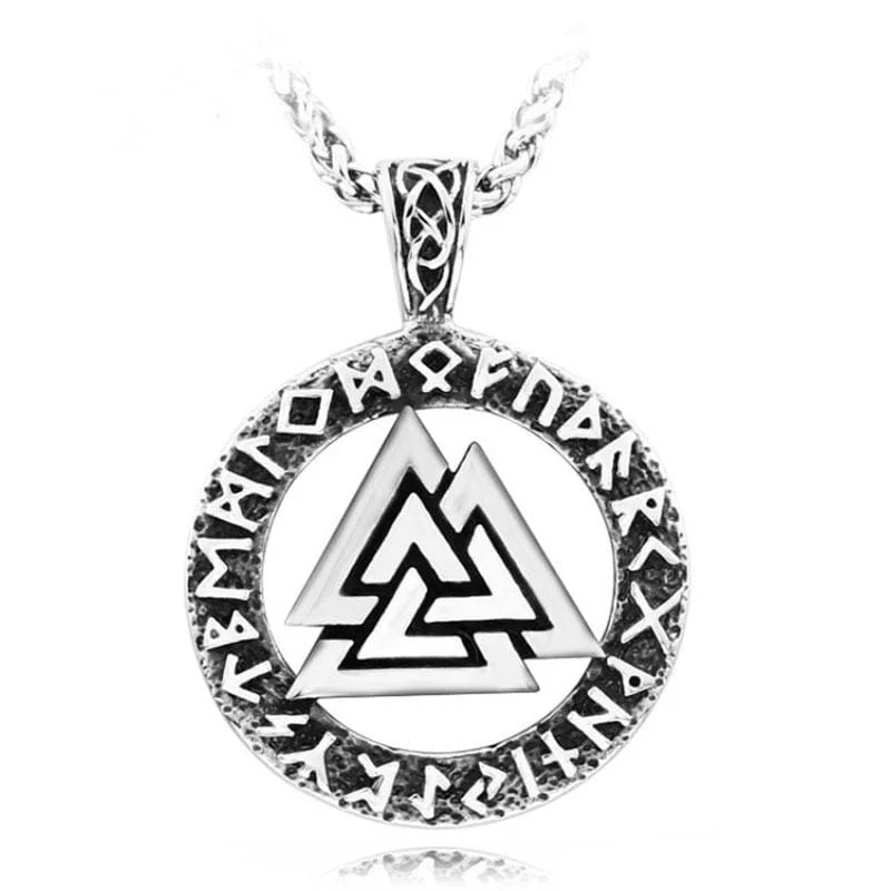 Men's Punk Stacked Triangle Letter Necklace