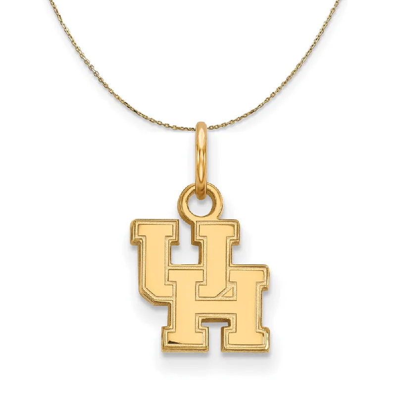 14k Yellow Gold U. of Houston X-Small 'UH' Necklace