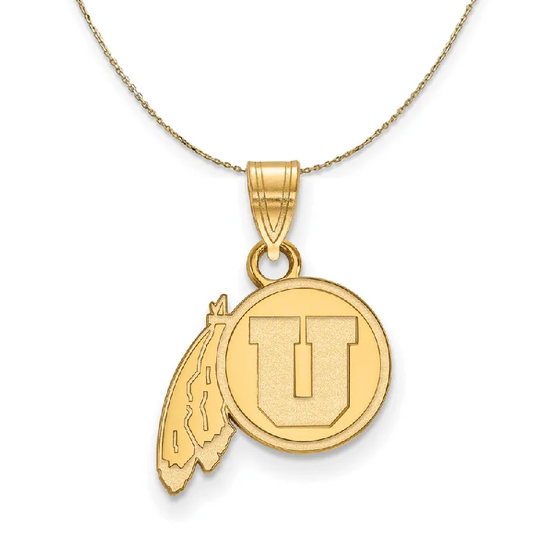 14k Yellow Gold U. of Utah Small Necklace