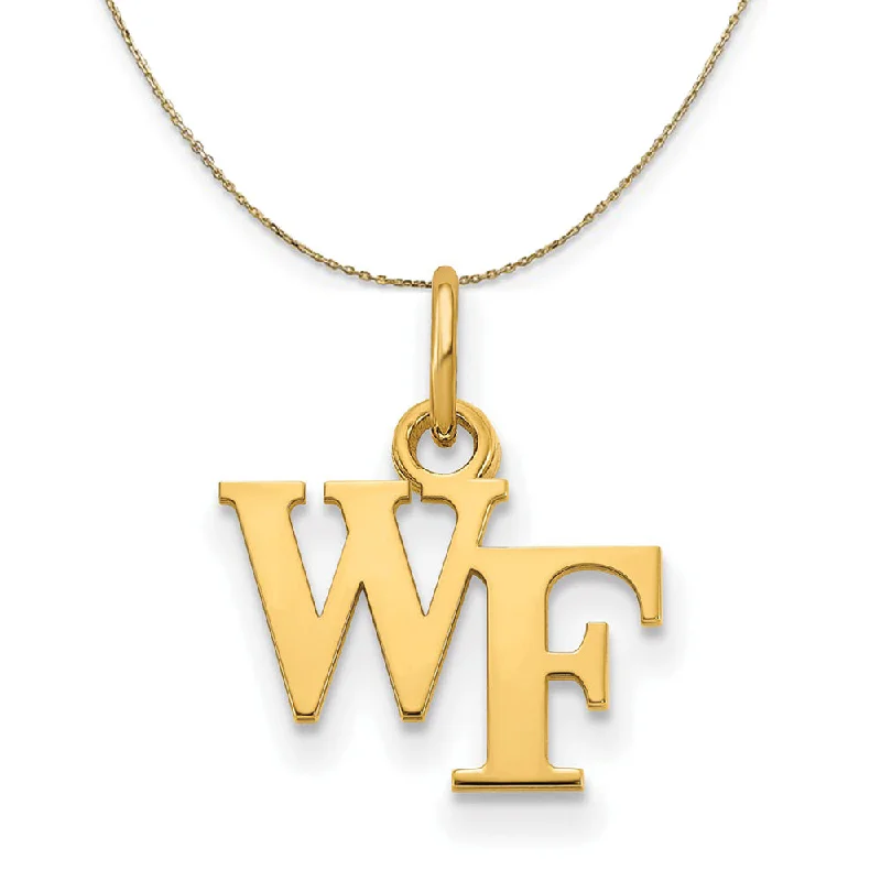 bold topaz summit apex necklace-Aged finish necklace-14k Yellow Gold Wake Forest U. X-Small Necklace