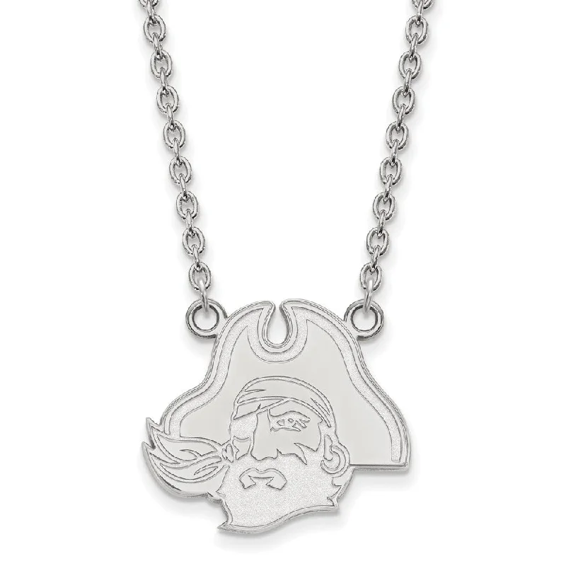 Sterling Silver East Carolina U Large Mascot Pendant Necklace