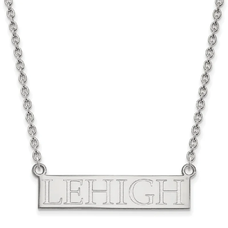 modern stellar diamond necklace-Summit gem necklace-Sterling Silver Lehigh U Large 'LEHIGH' Pendant Necklace