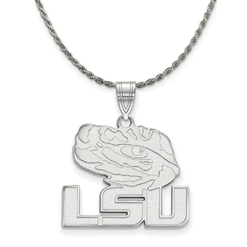 Sterling Silver Louisiana State Lg Logo Necklace