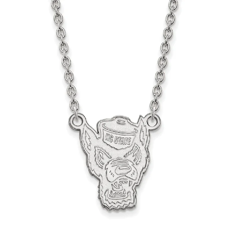 Sterling Silver North Carolina Large Mascot Pendant Necklace