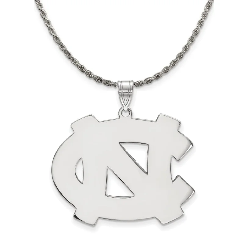 Sterling Silver North Carolina Tar Heels XL 'NC' Necklace