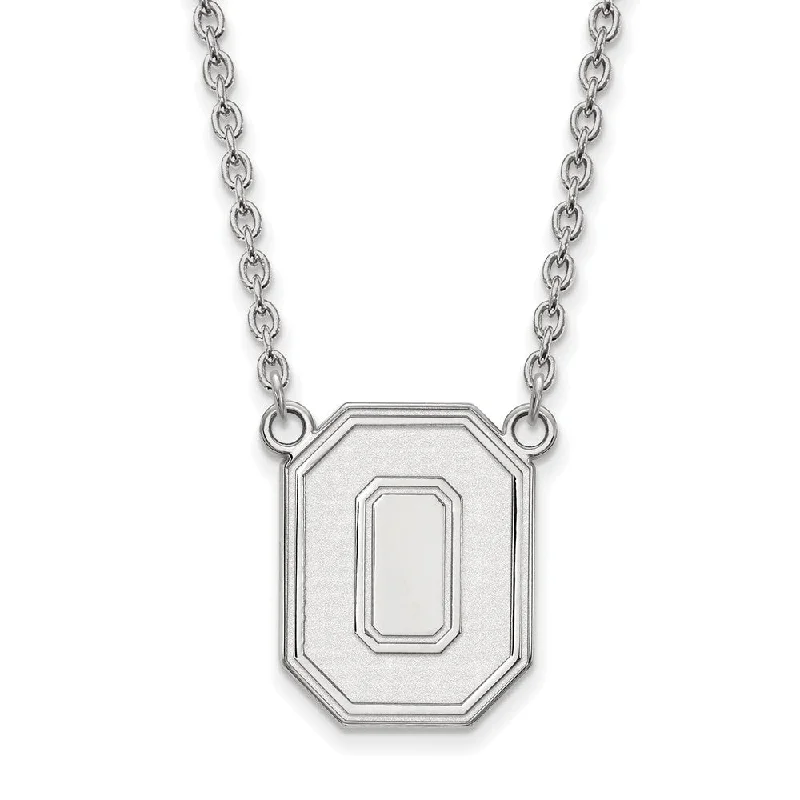 floral eternity topaz necklace-Speck stripe necklace-Sterling Silver Ohio State Large Logo 'O' Logo Pendant Necklace