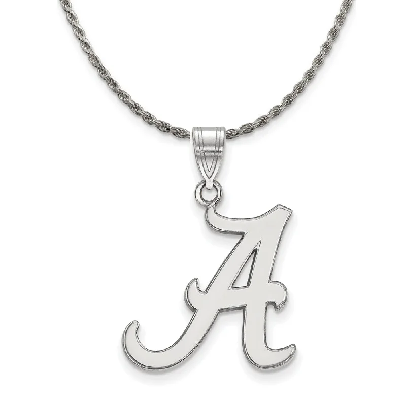 Sterling Silver U. of Alabama Large Initial A Pendant Necklace