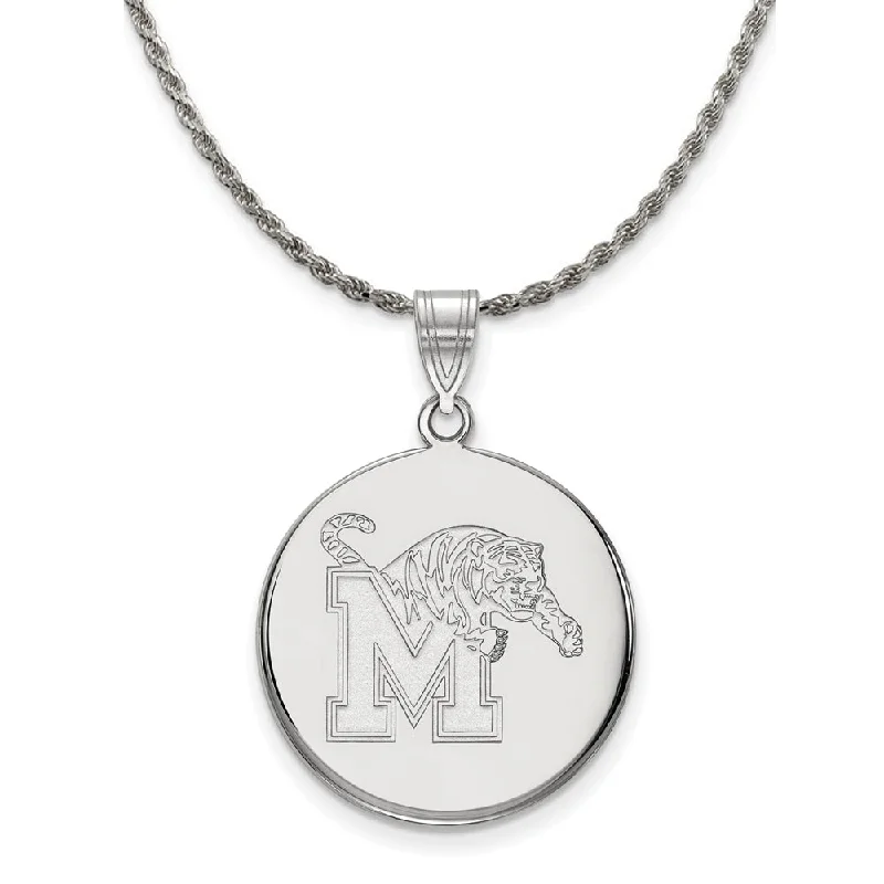 bold topaz summit apex necklace-Turquoise point necklace-Sterling Silver U. of Memphis Large M Tiger Disc Necklace