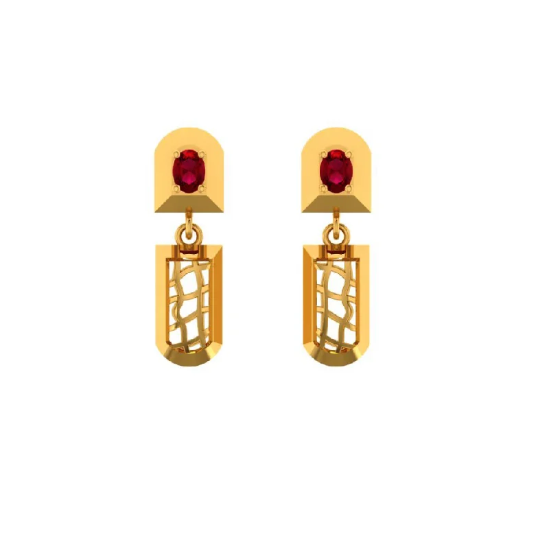 boho-inspired citrine earrings-Chestnut bead earrings-22KT (916) Yellow Gold Earrings For Women