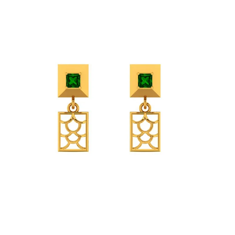 minimalist apex ridge earrings-Classic style earrings-22KT (916) Yellow Gold Earrings For Women