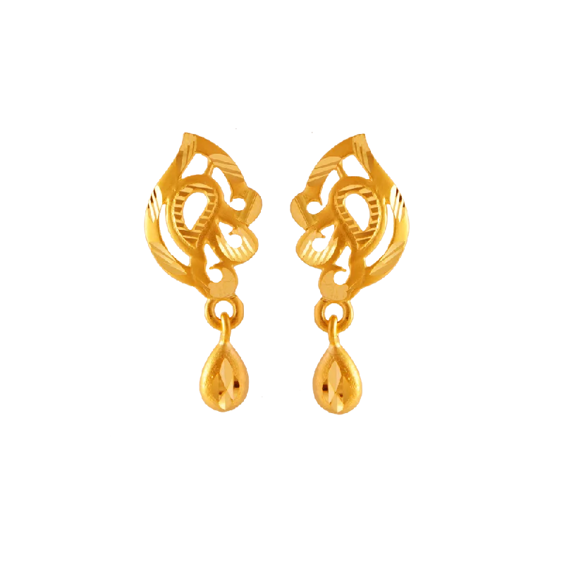 floral eternity topaz earrings-Speck stripe earrings-22KT Yellow Gold Clip-on Earrings For Women