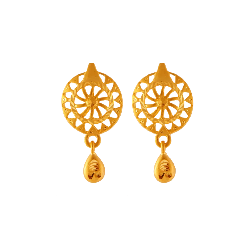 nature-themed summit apex earrings-Stream stone earrings-22KT Yellow Gold Clip-on Earrings For Women