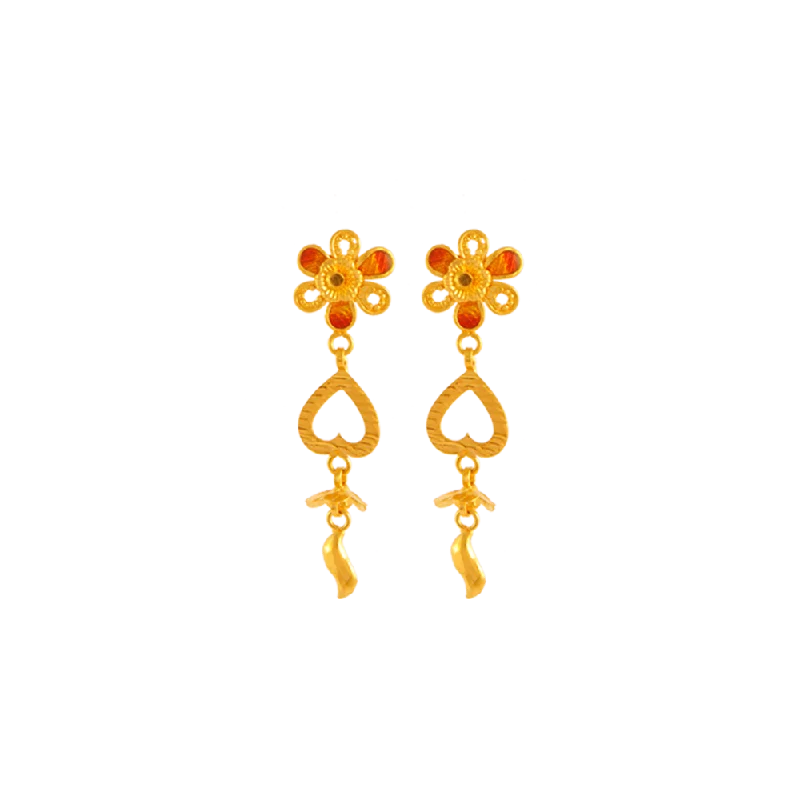 bold emerald summit apex earrings-Mint sprig earrings-22KT Yellow Gold Jhumki Earrings For Women