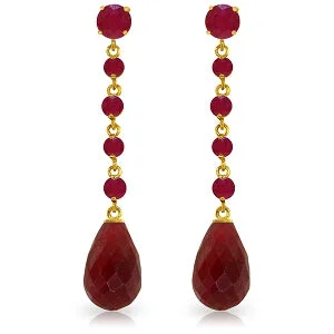 minimalist crest apex earrings-Outer stone earrings-31.6 Carat 14K Solid Yellow Gold New View Ruby Earrings