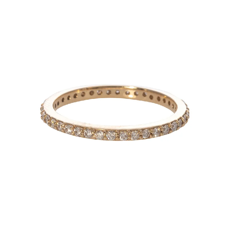 minimalist arc apex ring-Cloud drop ring-.40ctw Diamond Pavé 14K Yellow Gold Eternity Band