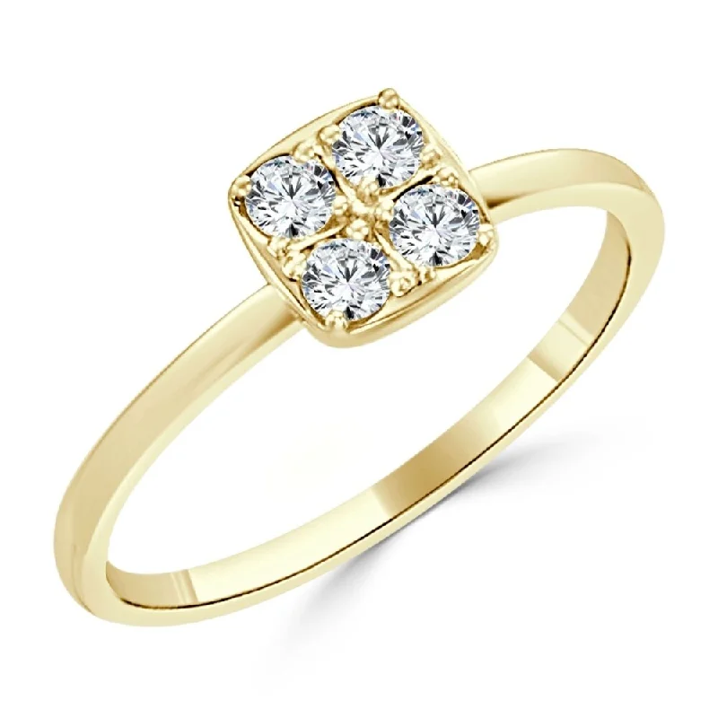 inscribed heritage ring-Paired stone ring-Auriya 10K Gold Stackable Geometric 1/4ct TDW Diamond Ring