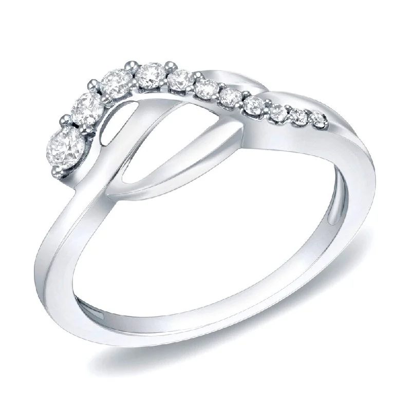 matte rose layer ring-Brass toned ring-Auriya 14k White Gold 1/4ct TDW Infinity Knot Diamond Ring (H-I, SI1-SI2)