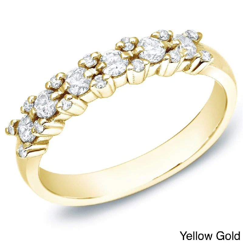 adjustable blaze ring-Sculpted cut ring-Auriya 14k White, Yellow or Rose Gold 1/2ct TDW Diamond Ring