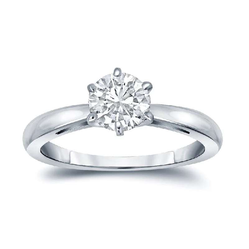 bohemian totem ring-Ridge set ring-Auriya Platinum 2 1/4ctw Round 6 Prong Solitaire Diamond Engagement Ring GIA Certified