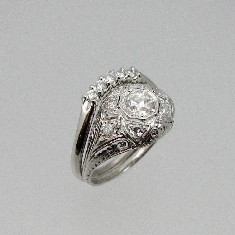 rustic opal inlay ring-Pewter cast ring-Dedicated band for Antique Platinum Ring