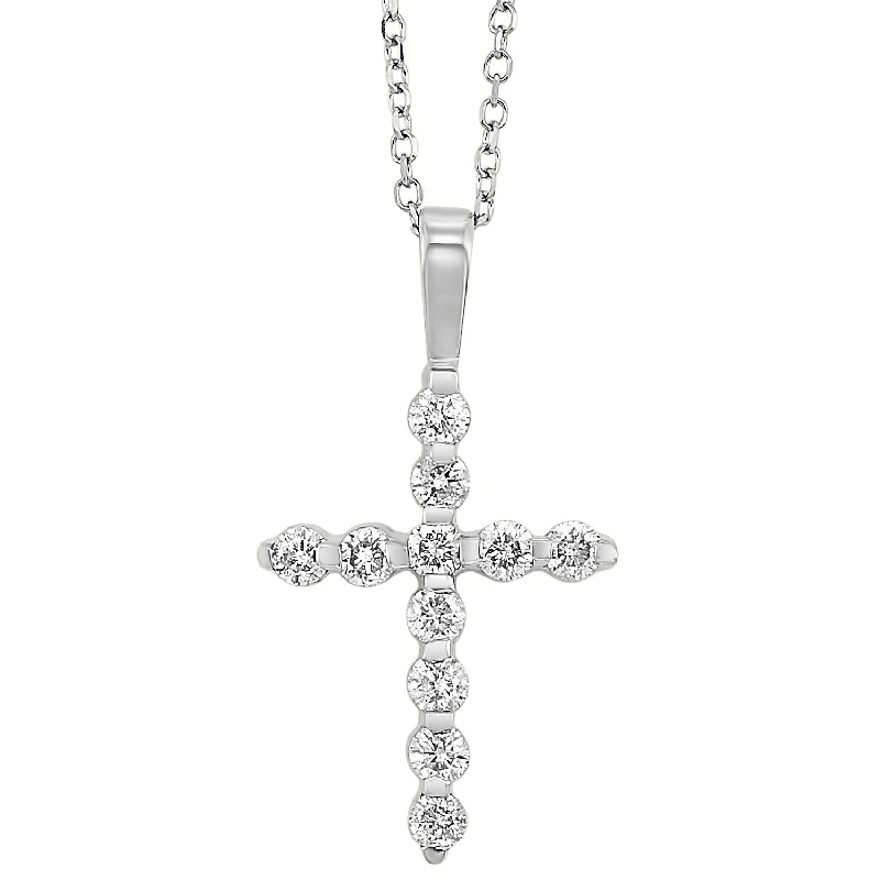 adjustable branch crest necklace-Curled alloy necklace-Diamond Cross Necklace - 0.10 ctw.