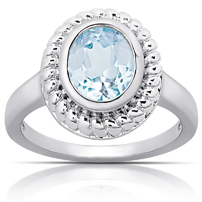 adjustable zinc swirl ring-Sunflower topaz ring-Dolce Giavonna Sterling Silver Blue Topaz Oval Cocktail Ring (Size 7)