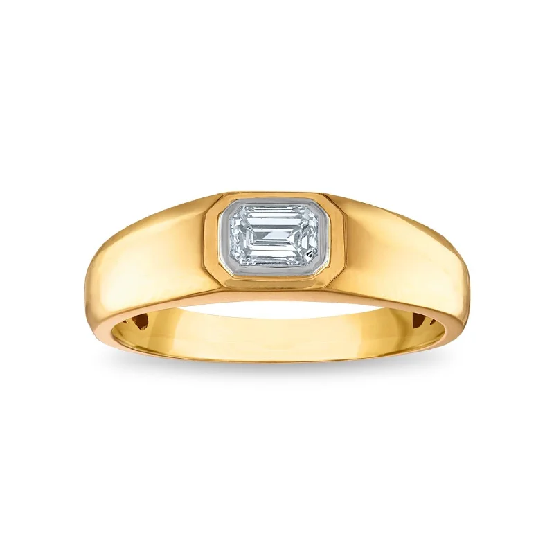 inscribed heritage ring-Paired stone ring-EcoLove 1/2 CTW Diamond Solitaire Ring in 14KT Yellow Gold