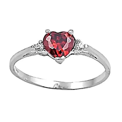 raw jade cluster ring-Offset stone ring-Gianna: 0.81ct Heart Cut Red Fire Garnet CZ Promise Friendship Ring